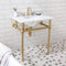 Water Creation Embassy 30" Wide Single Wash Stand Only In Satin Gold Finish EB30A-0600