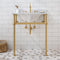 Water Creation Embassy 30" Wide Single Wash Stand P-Trap Counter Top with Basin F2-0012 Faucet and Mirror included In Satin Gold Finish EB30E-0612