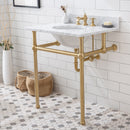 Water Creation Embassy 30" Wide Single Wash Stand P-Trap Counter Top with Basin and F2-0013 Faucet included In Satin Gold Finish EB30D-0613