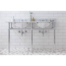 Water Creation Embassy 60" Wide Double Wash Stand Only In Chrome Finish EB60A-0100