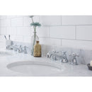 Water Creation Embassy 60" Wide Double Wash Stand P-Trap and Counter Top with Basin included In Chrome Finish EB60C-0100