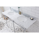 Water Creation Embassy 60" Wide Double Wash Stand P-Trap Counter Top with Basin and F2-0013 Faucet included In Chrome Finish EB60D-0113