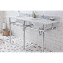 Water Creation Embassy 60" Wide Double Wash Stand P-Trap Counter Top with Basin and F2-0013 Faucet included In Chrome Finish EB60D-0113