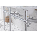 Water Creation Embassy 60" Wide Double Wash Stand P-Trap Counter Top with Basin F2-0013 Faucet and Mirror included In Chrome Finish EB60E-0113