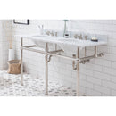 Water Creation Embassy 60" Wide Double Wash Stand P-Trap Counter Top with Basin and F2-0009 Faucet included In Polished Nickel PVD Finish EB60D-0509