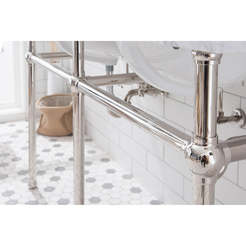 Water Creation Embassy 60" Wide Double Wash Stand Only In Polished Nickel PVD Finish EB60A-0500