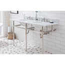 Water Creation Embassy 60" Wide Double Wash Stand P-Trap Counter Top with Basin F2-0013 Faucet and Mirror included In Polished Nickel PVD Finish EB60E-0513