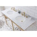 Water Creation Embassy 60" Wide Double Wash Stand P-Trap Counter Top with Basin and F2-0012 Faucet included In Satin Gold Finish EB60D-0612