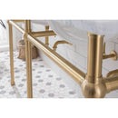 Water Creation Embassy 60" Wide Double Wash Stand P-Trap Counter Top with Basin F2-0012 Faucet and Mirror included In Satin Gold Finish EB60E-0612