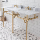 Water Creation Embassy 60" Wide Double Wash Stand P-Trap Counter Top with Basin and F2-0013 Faucet included In Satin Gold Finish EB60D-0613