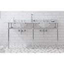 Water Creation Embassy 72" Wide Double Wash Stand P-Trap and Counter Top with Basin included In Chrome Finish EB72C-0100