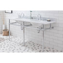 Water Creation Embassy 72" Wide Double Wash Stand P-Trap Counter Top with Basin F2-0012 Faucet and Mirror included In Chrome Finish EB72E-0112