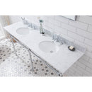 Water Creation Embassy 72" Wide Double Wash Stand P-Trap Counter Top with Basin F2-0013 Faucet and Mirror included In Chrome Finish EB72E-0113