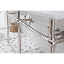 Water Creation Embassy 72" Wide Double Wash Stand P-Trap Counter Top with Basin F2-0009 Faucet and Mirror included In Polished Nickel PVD Finish EB72E-0509