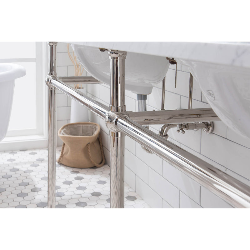 Water Creation Embassy 72" Wide Double Wash Stand and P-Trap included In Polished Nickel PVD Finish EB72B-0500