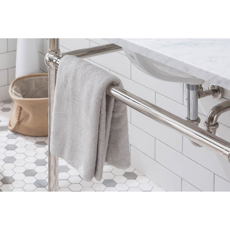 Water Creation Embassy 72" Wide Double Wash Stand P-Trap and Counter Top with Basin included In Polished Nickel PVD Finish EB72C-0500