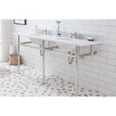 Water Creation Embassy 72" Wide Double Wash Stand P-Trap Counter Top with Basin F2-0013 Faucet and Mirror included In Polished Nickel PVD Finish EB72E-0513