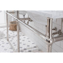 Water Creation Embassy 72" Wide Double Wash Stand P-Trap Counter Top with Basin and F2-0013 Faucet included In Polished Nickel PVD Finish EB72D-0513