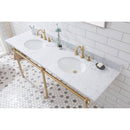 Water Creation Embassy 72" Wide Double Wash Stand P-Trap Counter Top with Basin and F2-0012 Faucet included In Satin Gold Finish EB72D-0612