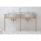 Water Creation Embassy 72" Wide Double Wash Stand Only In Satin Gold Finish EB72A-0600