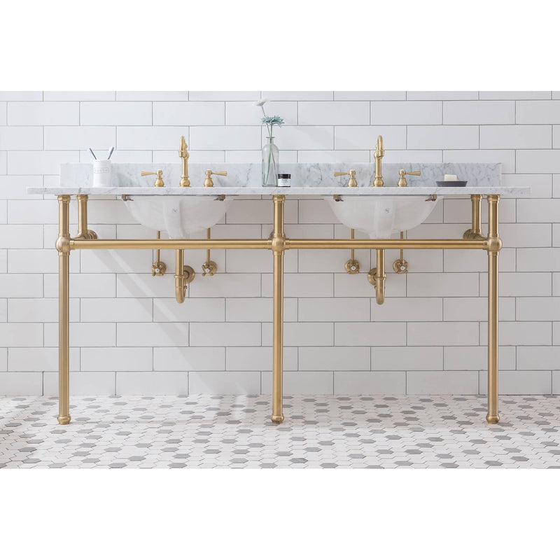 Water Creation Embassy 72" Wide Double Wash Stand Only In Satin Gold Finish EB72A-0600