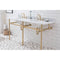 Water Creation Embassy 72" Wide Double Wash Stand P-Trap Counter Top with Basin and F2-0012 Faucet included In Satin Gold Finish EB72D-0612