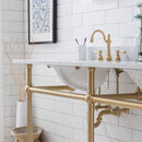 Water Creation Embassy 72" Wide Double Wash Stand P-Trap Counter Top with Basin and F2-0012 Faucet included In Satin Gold Finish EB72D-0612