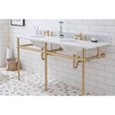 Water Creation Embassy 72" Wide Double Wash Stand P-Trap Counter Top with Basin and F2-0013 Faucet included In Satin Gold Finish EB72D-0613