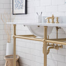 Water Creation Embassy 72" Wide Double Wash Stand P-Trap Counter Top with Basin F2-0013 Faucet and Mirror included In Satin Gold Finish EB72E-0613