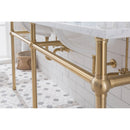 Water Creation Embassy 72" Wide Double Wash Stand P-Trap Counter Top with Basin and F2-0013 Faucet included In Satin Gold Finish EB72D-0613