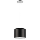 Dainolite 1 Light Incandescent Pendant Polished Chrome with Matte Black and Silver Shade EMI-81P-PC-MB