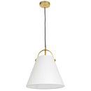 Dainolite 1 Light Emperor Pendant Aged Brass W/ Off White Shade EMP-111P-719-AGB