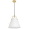 Dainolite 1 Light Emperor Pendant Aged Brass W/ Off White Shade EMP-111P-719-AGB