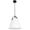 Dainolite 1 Light Emperor Pendant Matte Black W/ White Shade EMP-111P-790-MB