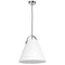 Dainolite 1 Light Emperor Pendant Polished Chrome W/White Shade EMP-111P-790-PC