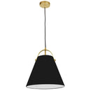 Dainolite 1 Light Emperor Pendant Aged Brass W/ Black Shade EMP-111P-797-AGB