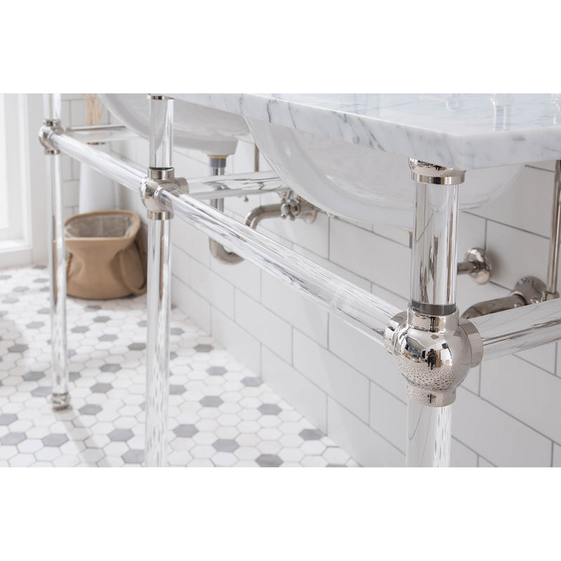 Water Creation Empire 60" Wide Double Wash Stand and P-Trap included In Polished Nickel PVD Finish EP60B-0500