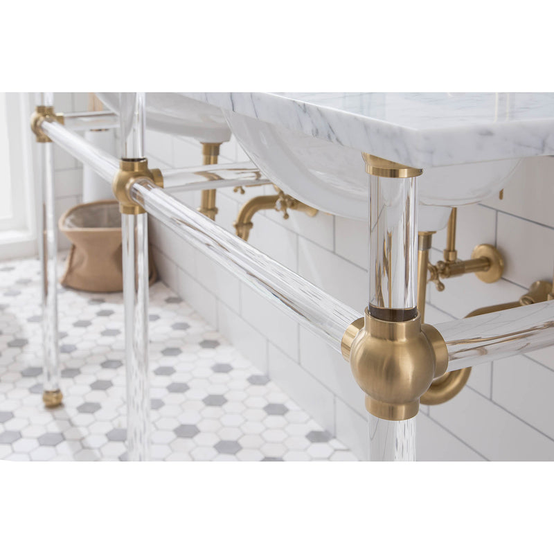 Water Creation Empire 60" Wide Double Wash Stand and P-Trap included In Satin Gold Finish EP60B-0600