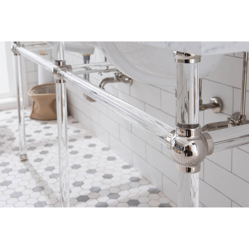 Water Creation Empire 72" Wide Double Wash Stand and P-Trap included In Polished Nickel PVD Finish EP72B-0500