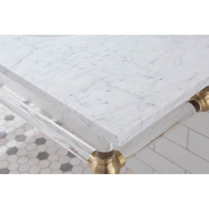 Water Creation Empire 72" Wide Double Wash Stand and P-Trap included In Satin Gold Finish EP72B-0600