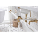 Water Creation Empire 72" Wide Double Wash Stand P-Trap Counter Top with Basin and F2-0013 Faucet included In Satin Gold Finish EP72D-0613