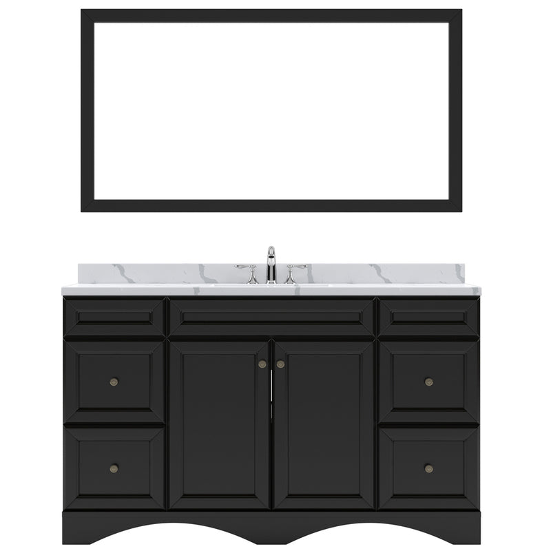 Modern Fittings Talisa 60" Single Bath Vanity with Calacatta Quartz Top and Round Sink