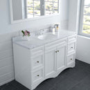 Modern Fittings Talisa 60" Single Bath Vanity with Calacatta Quartz Top and Round Sink Nickel Faucet