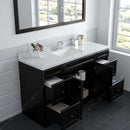 Modern Fittings Talisa 60" Single Bath Vanity with Calacatta Quartz Top and Square Sink