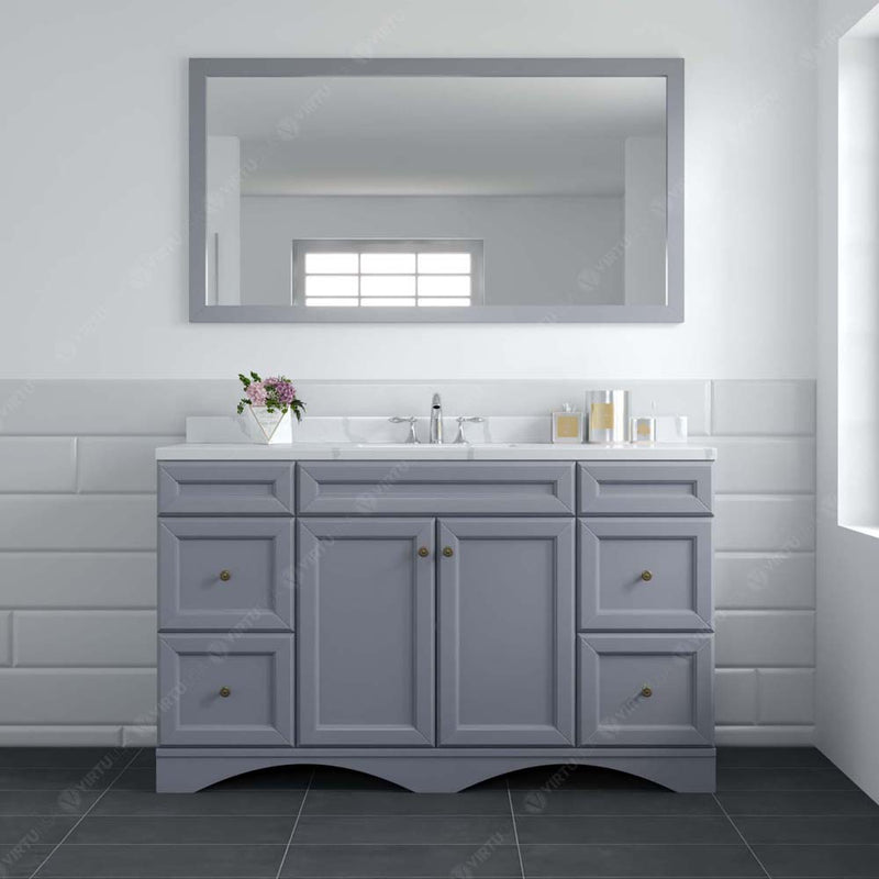 Modern Fittings Talisa 60" Single Bath Vanity with Calacatta Quartz Top and Square Sink