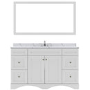 Modern Fittings Talisa 60" Single Bath Vanity with Calacatta Quartz Top and Square Sink Nickel Faucet