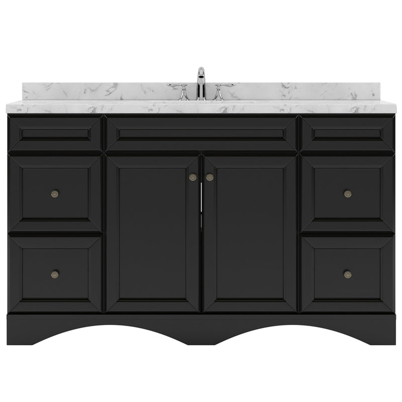 Modern Fittings Talisa 60" Single Bath Vanity in Espresso with Cultured Marble Quartz Top and Round Sink