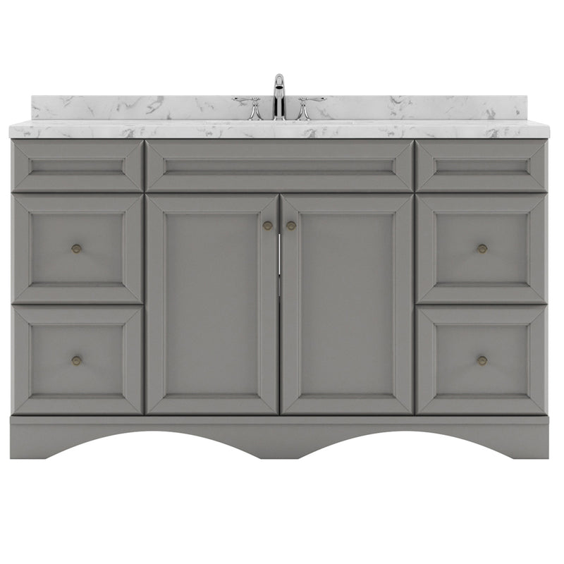 Modern Fittings Talisa 60" Single Bath Vanity in Espresso with Cultured Marble Quartz Top and Round Sink