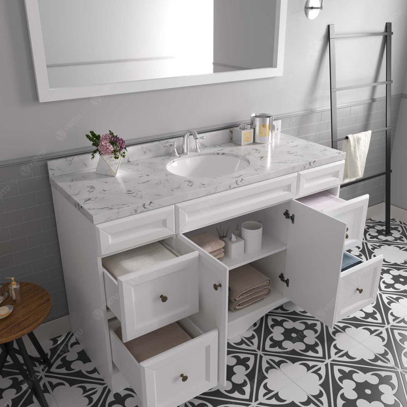 Modern Fittings Talisa 60" Single Bath Vanity in Espresso with Cultured Marble Quartz Top and Round Sink