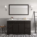 Modern Fittings Talisa 60" Single Bath Vanity with Cultured Marble Quartz Top and Square Sink Nickel Faucet